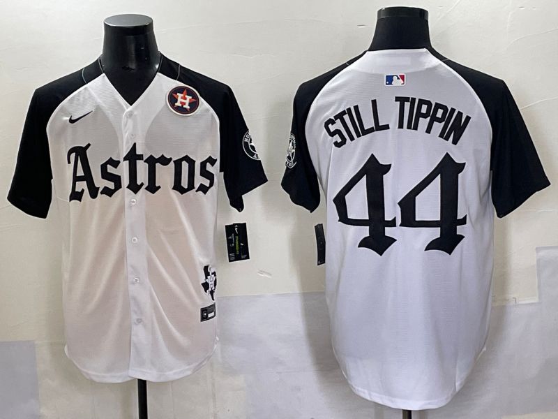 Men 2025 Houston Astros #44 Still Tippin White Black Five generations Joint Name Nike MLB Jersey style 9